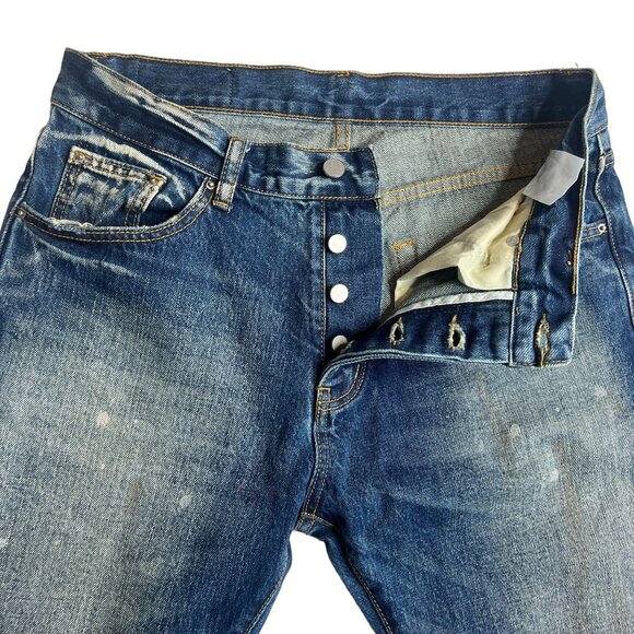 MNML Women Straight‎ Distressed Butterfly Button Jeans Size 32 - Picture 1 of 9